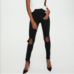 Levi’s 721 High Rise Skinny Black Ripped Jeans